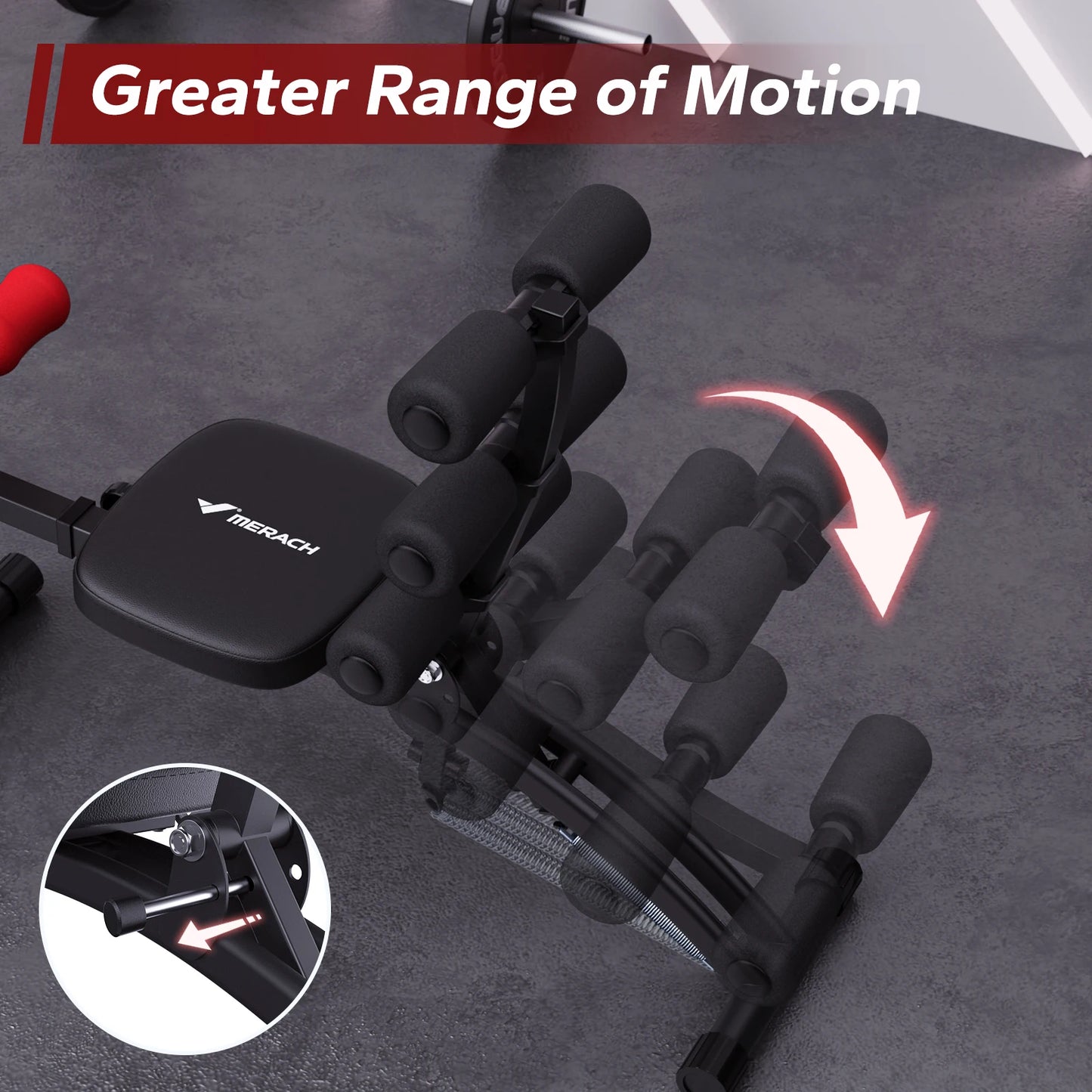 MERACH Abdominal Machine Multi-Functional Adjustable Sit-Up Bench For Home Gym
