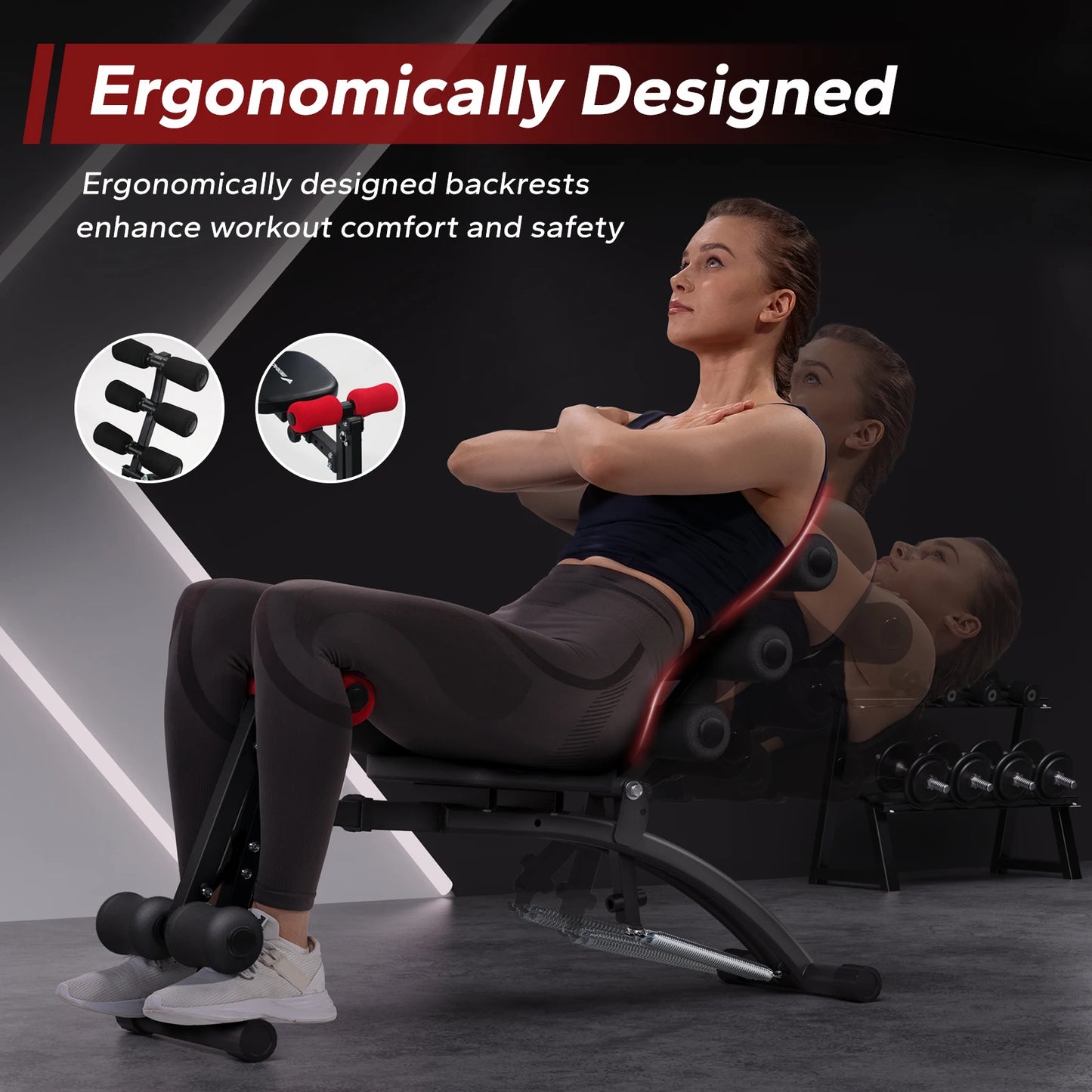 MERACH Abdominal Machine Multi-Functional Adjustable Sit-Up Bench For Home Gym