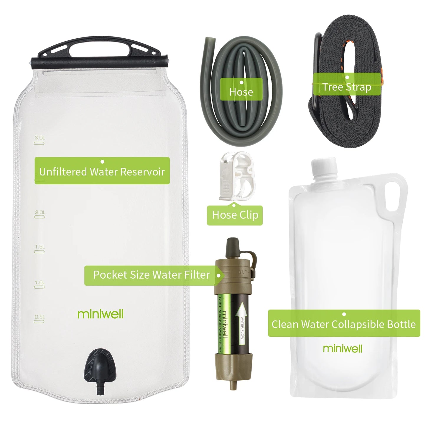Miniwell L630 Personal Camping Water Filter Straw