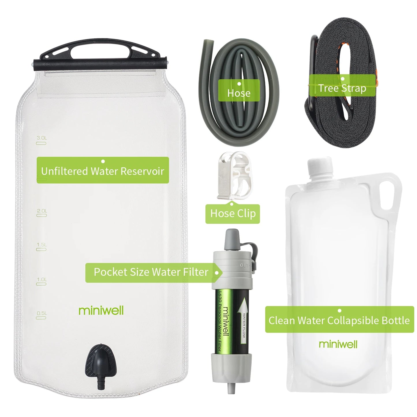 Miniwell L630 Personal Camping Water Filter Straw
