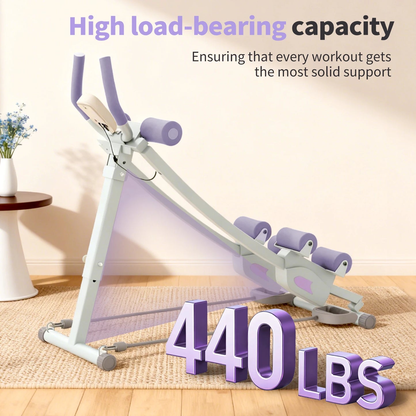 Abdominal Curling Exercise Machine Adjustable Dual Track Trainer