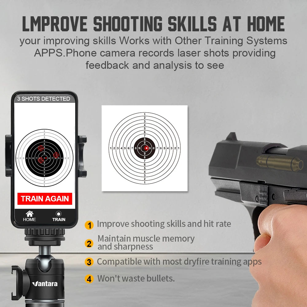 9mm Red Dot Laser Dry Fire Training Cartridge For Pistols
