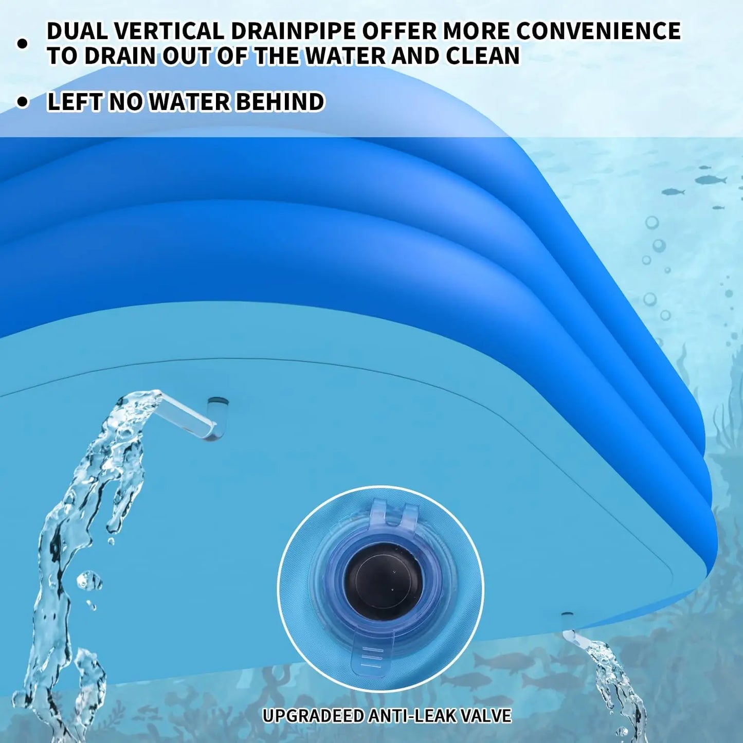 Large Family Inflatable Swimming Pool, 120x72x22 Inch Outdoor Backyard Pool for Adults and Kids