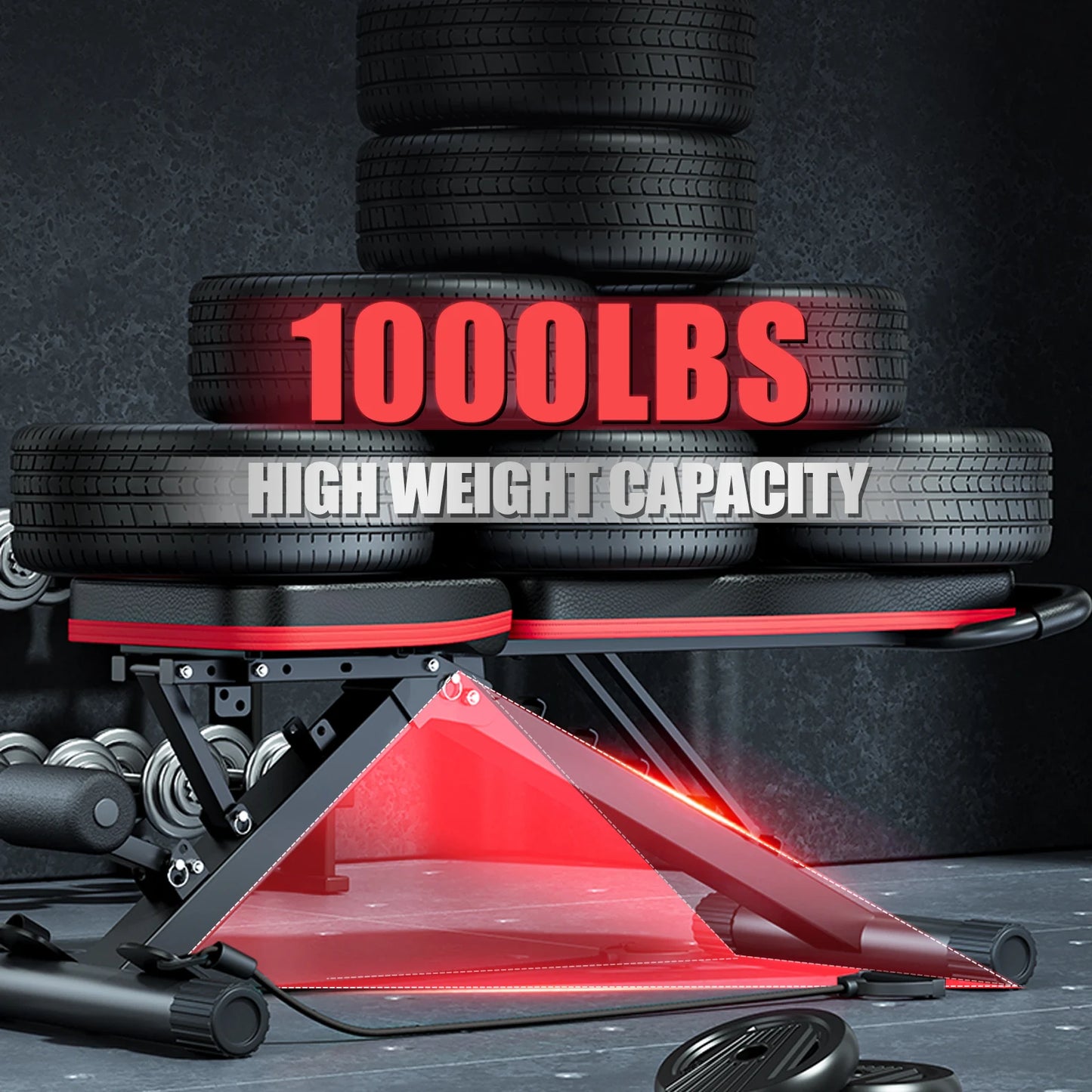 Foldable Dumbbell Bench 14-In-1 Multi-Functional 1000 Lbs Capacity
