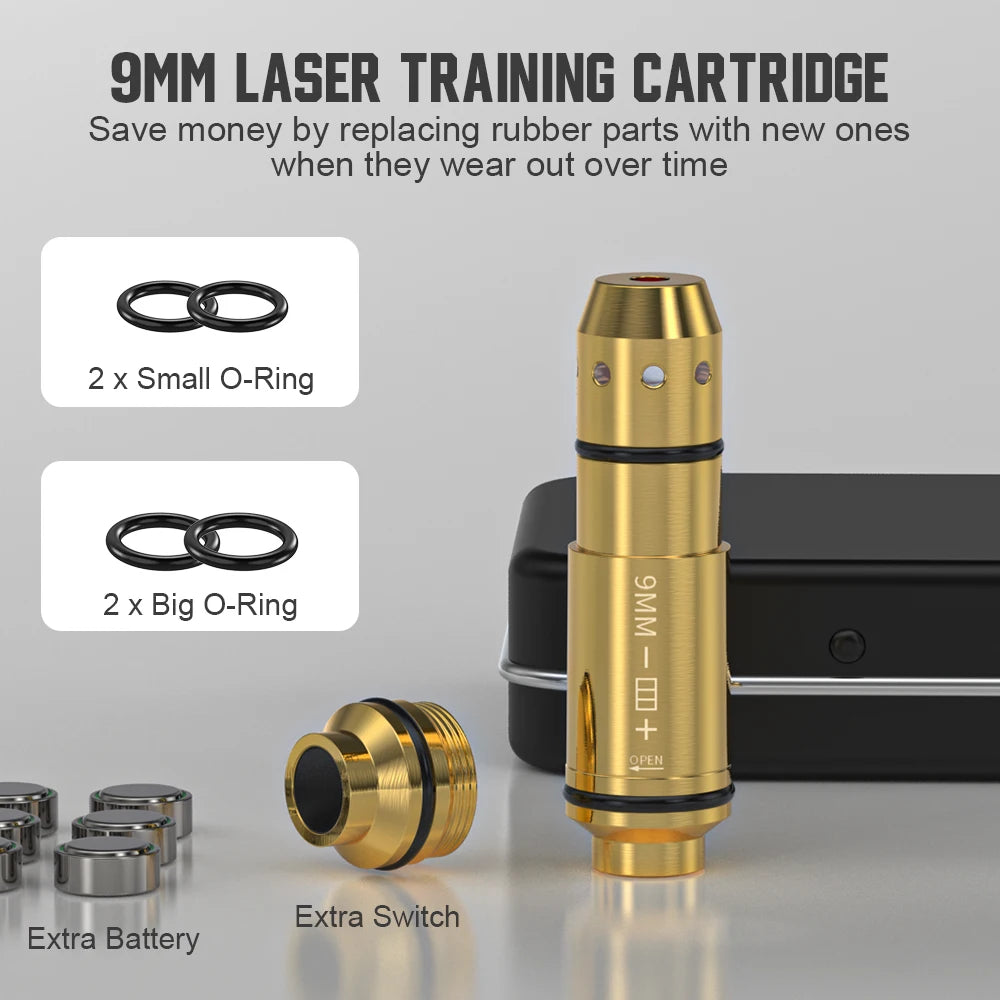 9mm Red Dot Laser Dry Fire Training Cartridge For Pistols