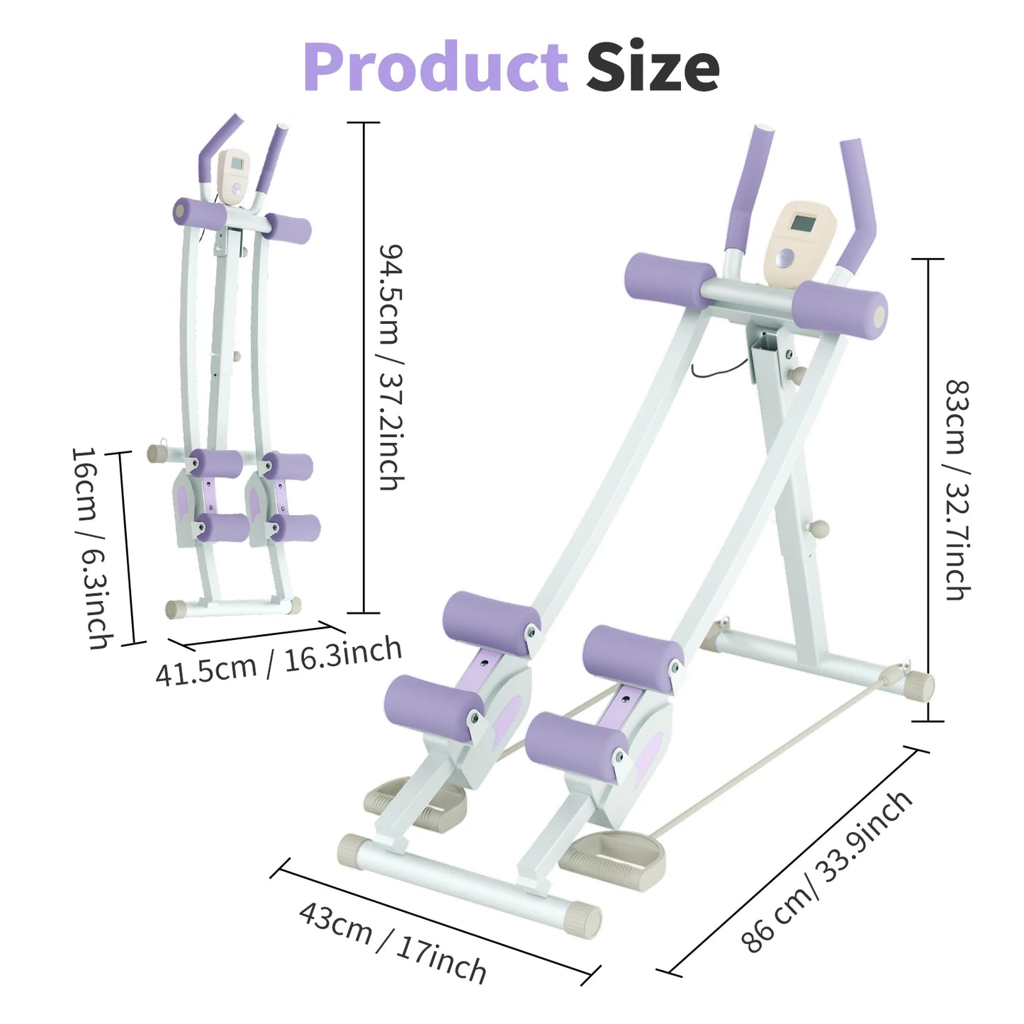 Abdominal Curling Exercise Machine Adjustable Dual Track Trainer