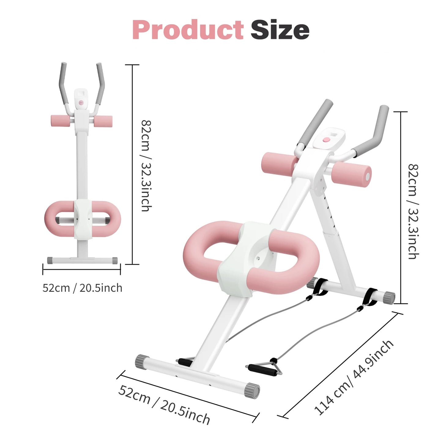 Abdominal Crunch Machine Foldable Home Gym With Resistance Bands