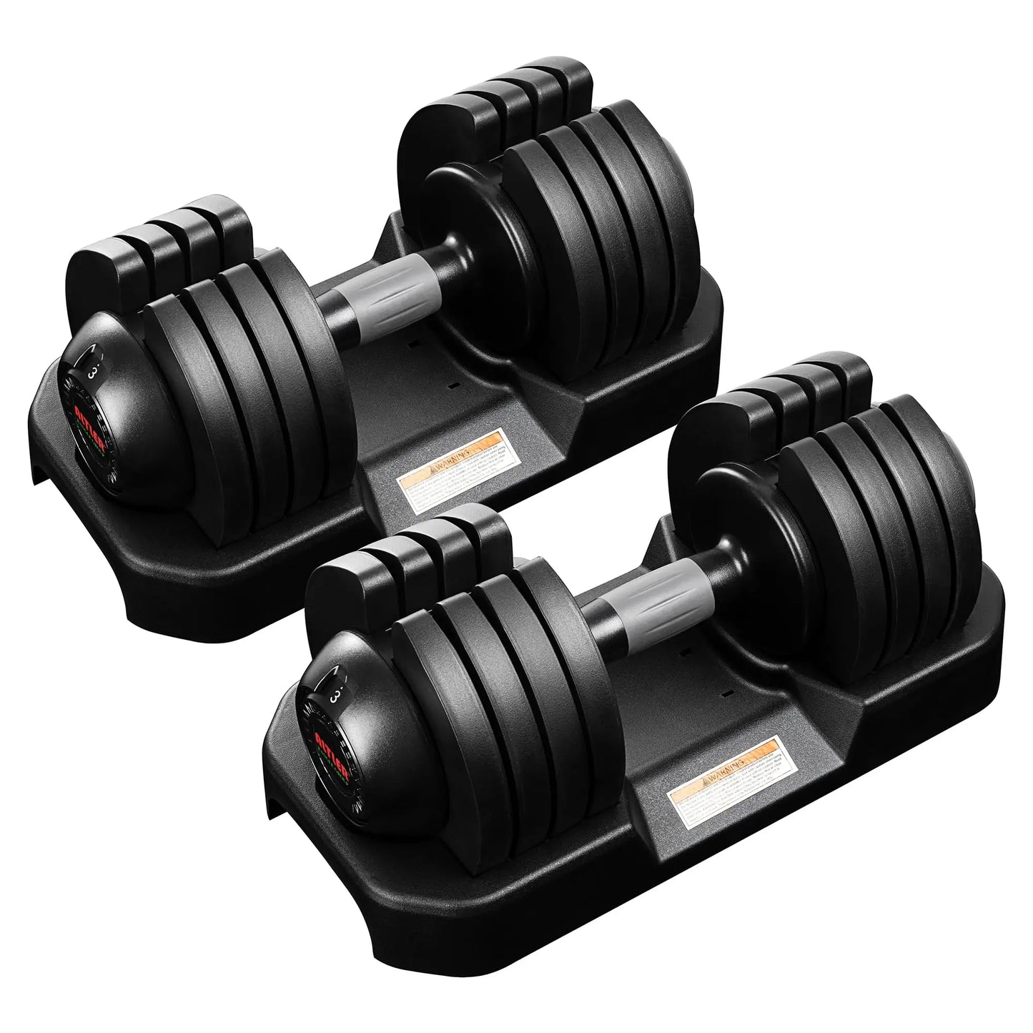 Rubber Coated Adjustable Dumbbells 25/52 Lbs With Locking