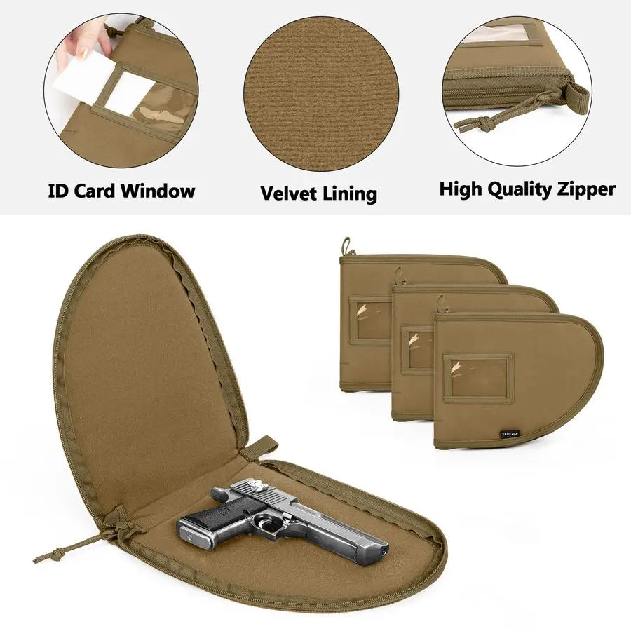XMSJ Tactical Gun Range Bag With 3 Pistols And Pockets