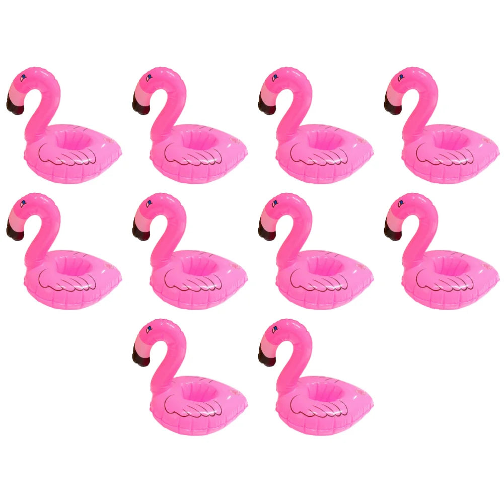 10/20Pcs Float Inflatable Drink Cup Holder PVC Floating Water Coaster Pool Drink Float Toy Flamingo Drinkware Tray Party Decor