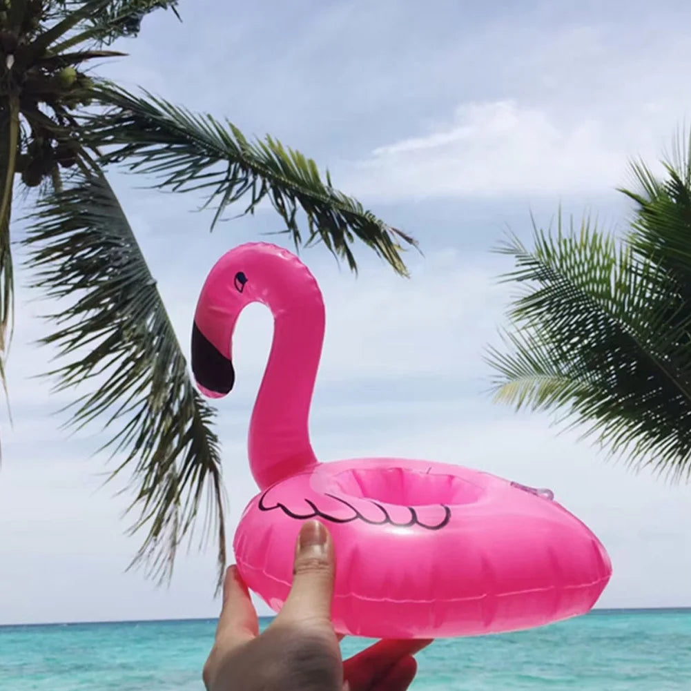 10/20Pcs Float Inflatable Drink Cup Holder PVC Floating Water Coaster Pool Drink Float Toy Flamingo Drinkware Tray Party Decor