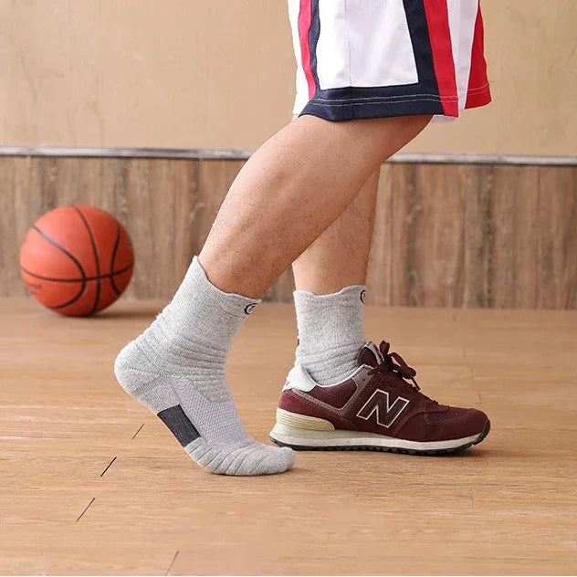 NONECN Basketball Socks Mid Length Towel Sole Breathable Sports