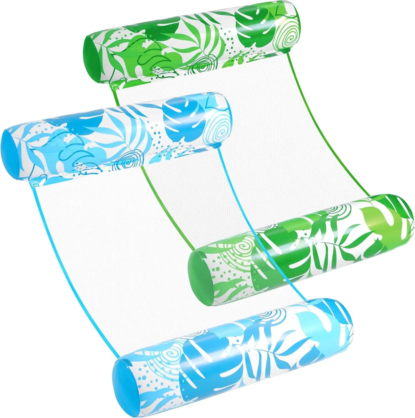 SYNCFUN 2 Packs Hammock Pool Floats Adults, 4-in-1 Multi-Purpose Inflatable Pool Floats PVC Water Hammock Lounge Floaties