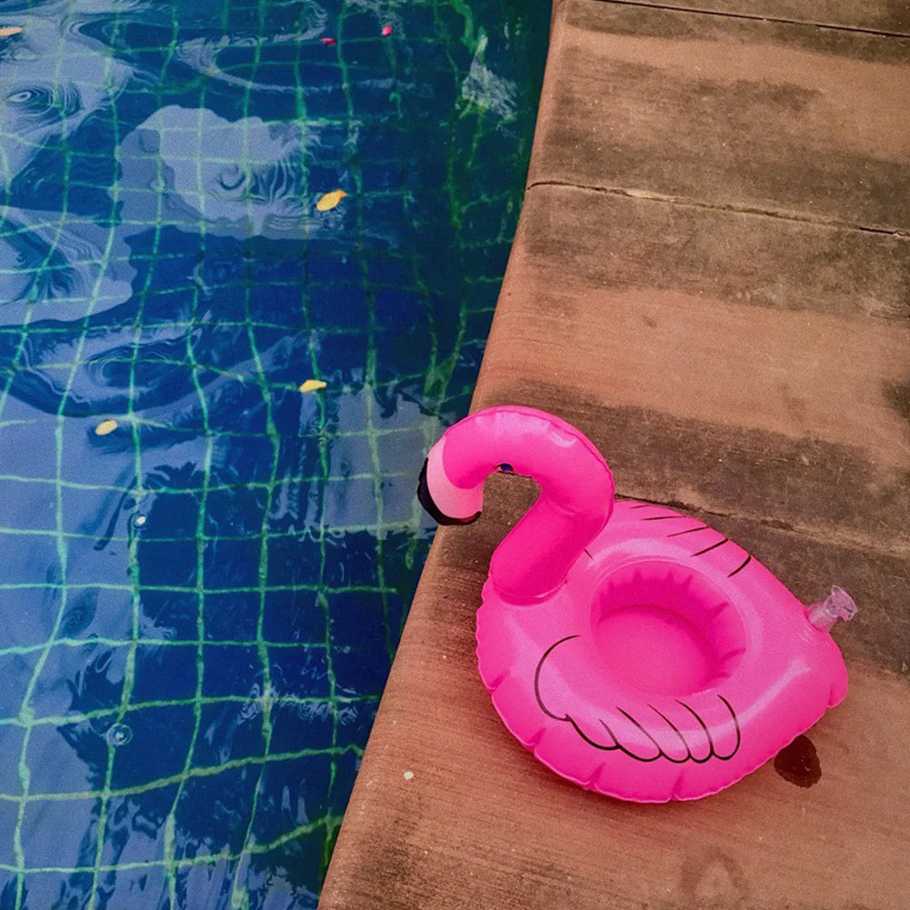 10/20Pcs Float Inflatable Drink Cup Holder PVC Floating Water Coaster Pool Drink Float Toy Flamingo Drinkware Tray Party Decor