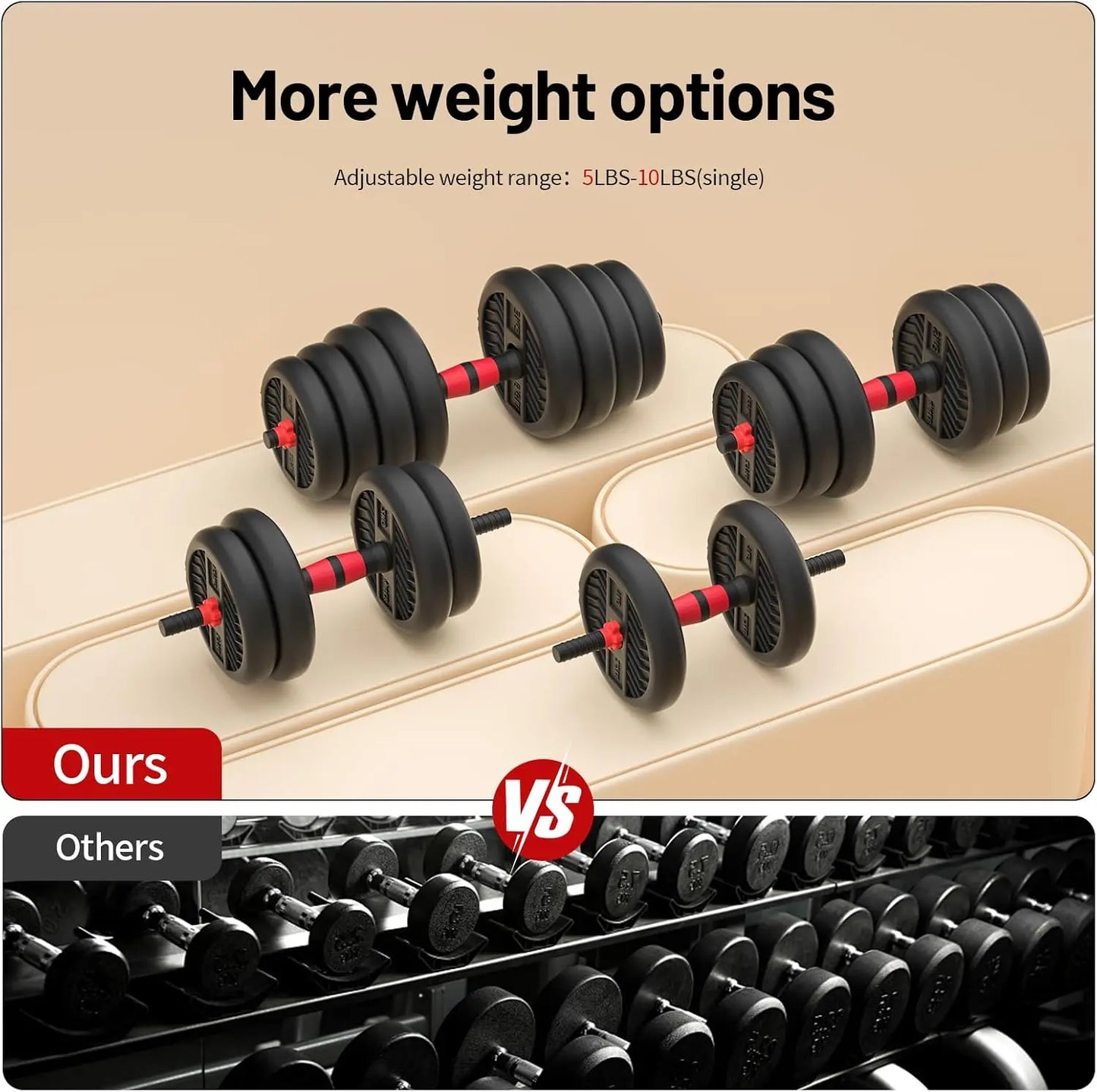 Adjustable Dumbbell Set 4 in 1 for Home Gym Barbell