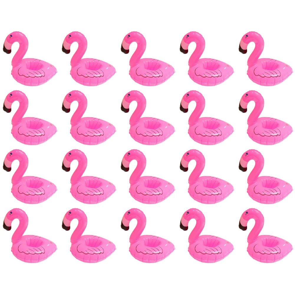 10/20Pcs Float Inflatable Drink Cup Holder PVC Floating Water Coaster Pool Drink Float Toy Flamingo Drinkware Tray Party Decor