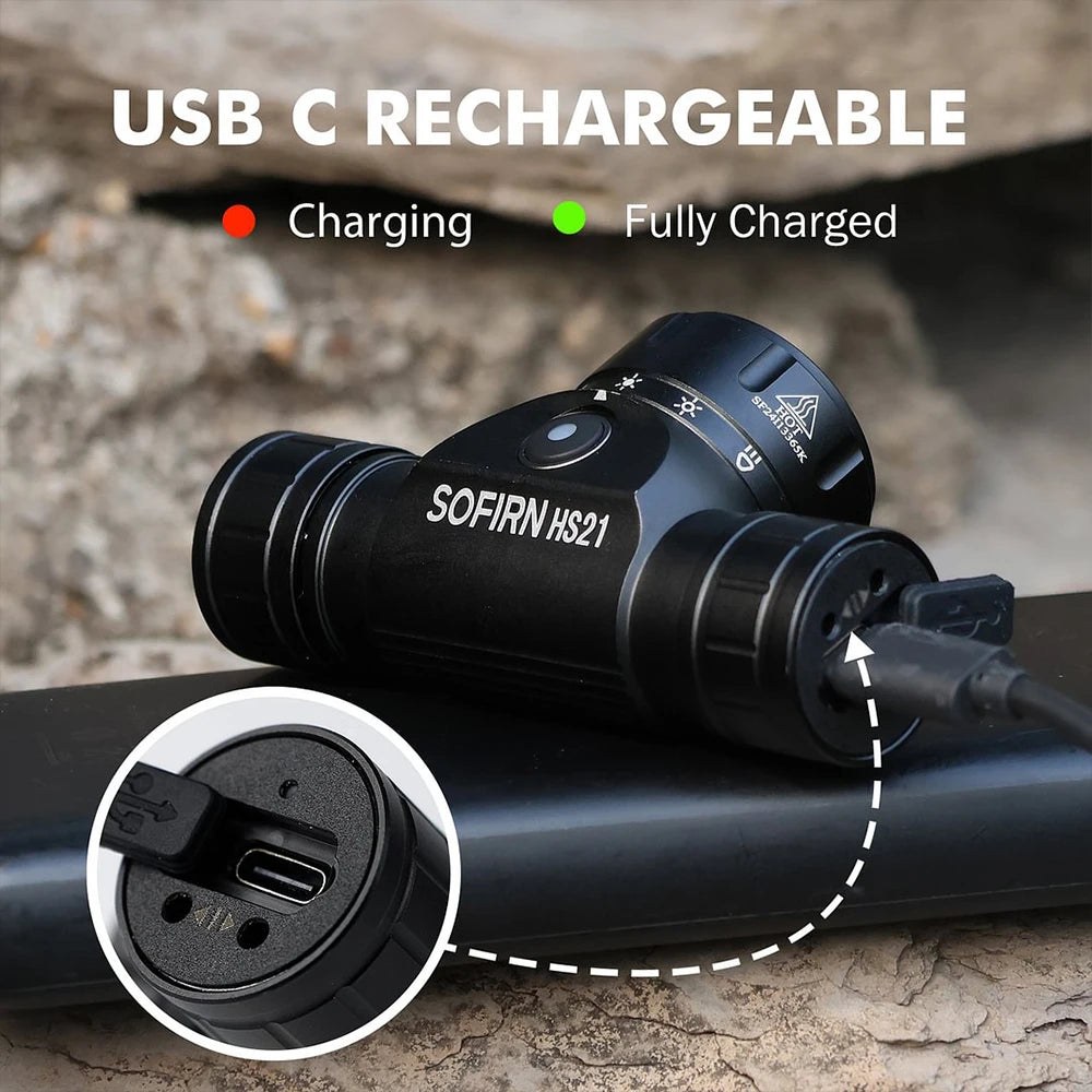 Sofirn HS21 2000 Lumen USB C Rechargeable Headlamp