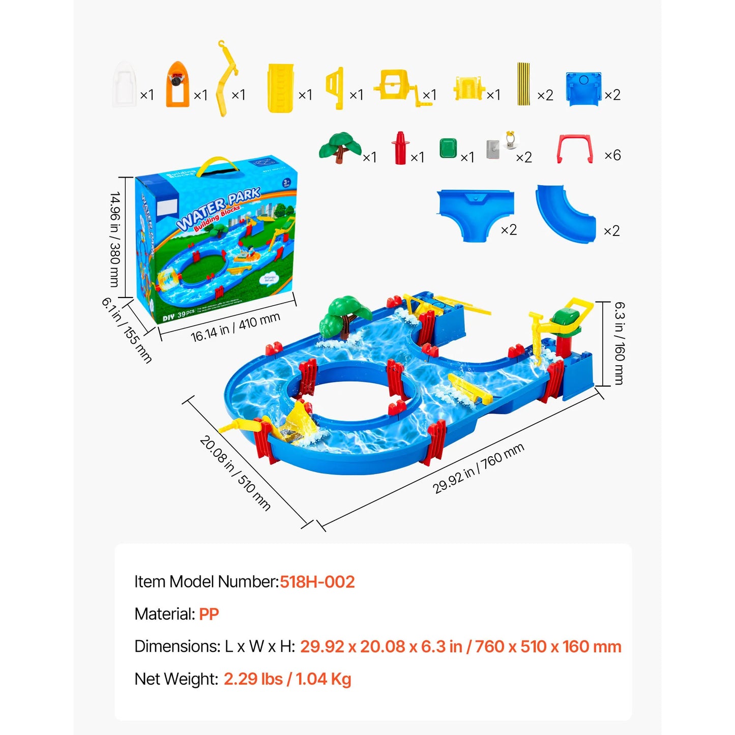 Water Play Table With 39 Accessories For Kids Outdoor Fun