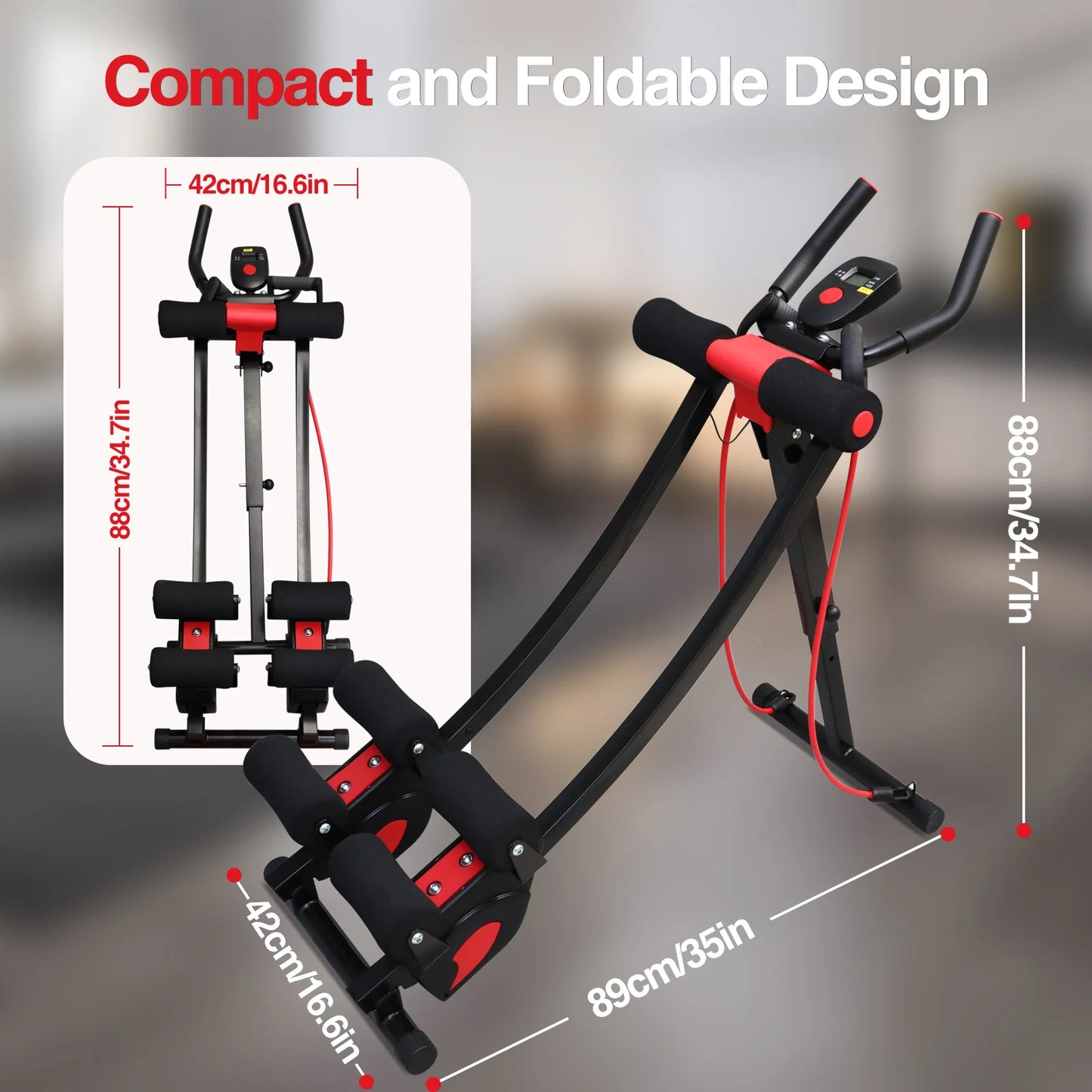 Abdominal Curling Exercise Machine Adjustable Dual Track Trainer