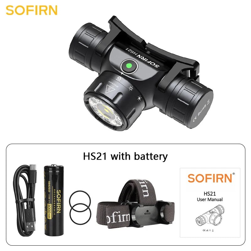 Sofirn HS21 2000 Lumen USB C Rechargeable Headlamp