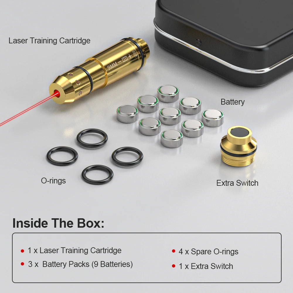 9mm Red Dot Laser Dry Fire Training Cartridge For Pistols