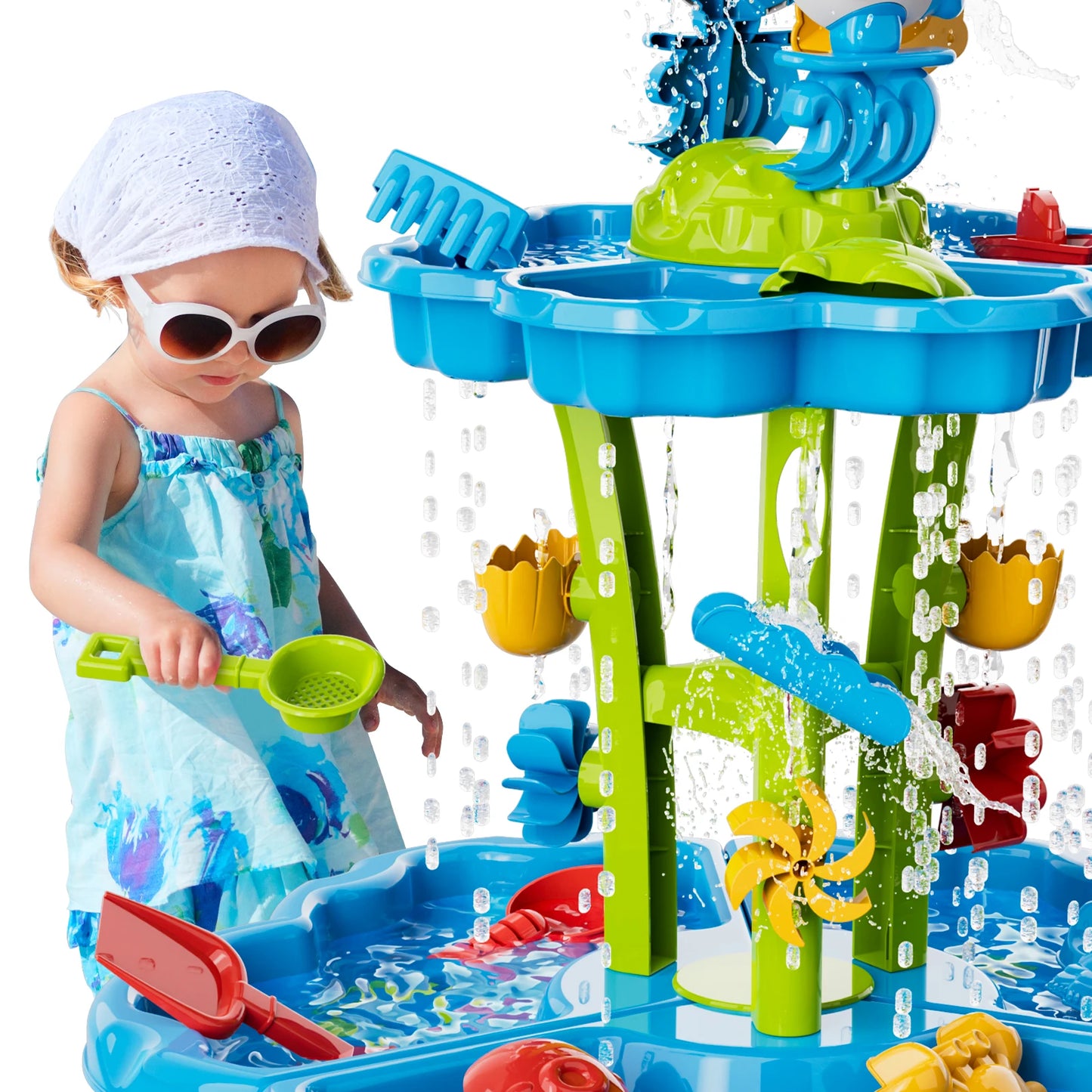 Kids Splash Sand Table Water Toy Set 4 In 1 Beach Sensory Play
