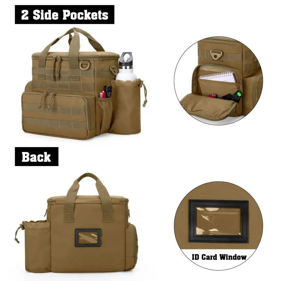 XMSJ Tactical Gun Range Bag With 3 Pistols And Pockets