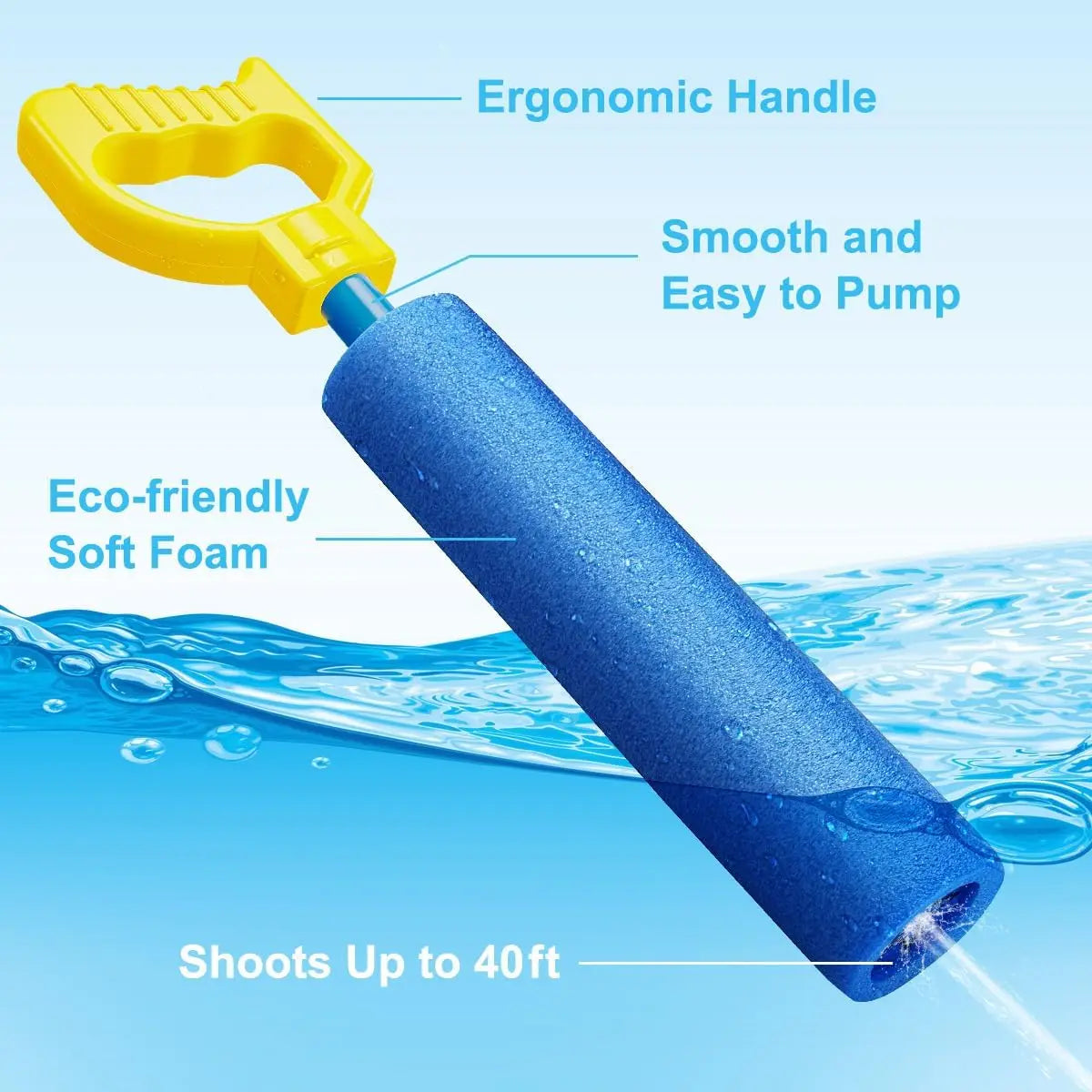 6 Pack Super Water Soaker Blaster Squirt Guns 40 Ft Range Pool Beach Summer Outdoor Toy for Kids