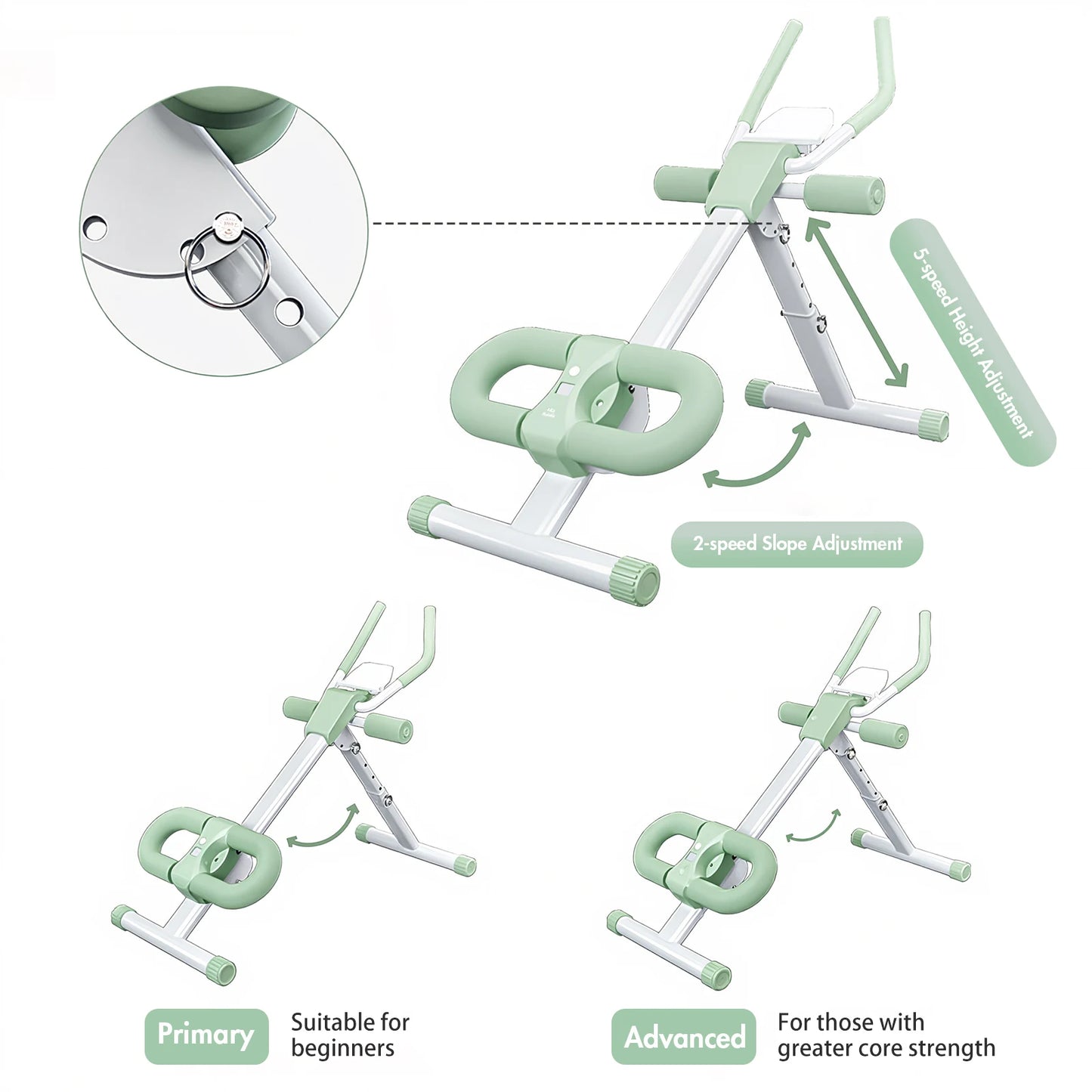 Abdominal Crunch Machine Foldable Home Gym With Resistance Bands