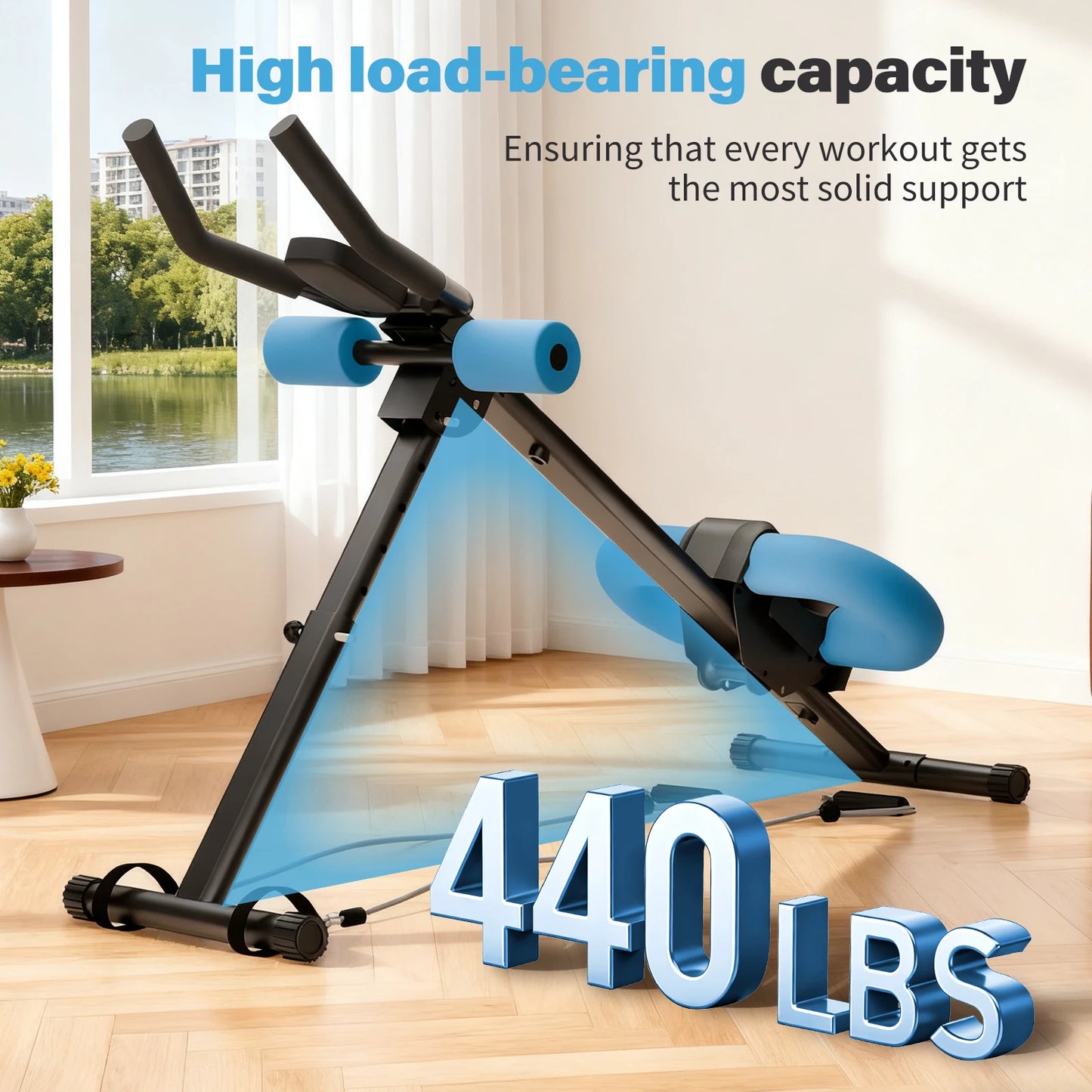 Abdominal Crunch Machine Foldable Home Gym With Resistance Bands