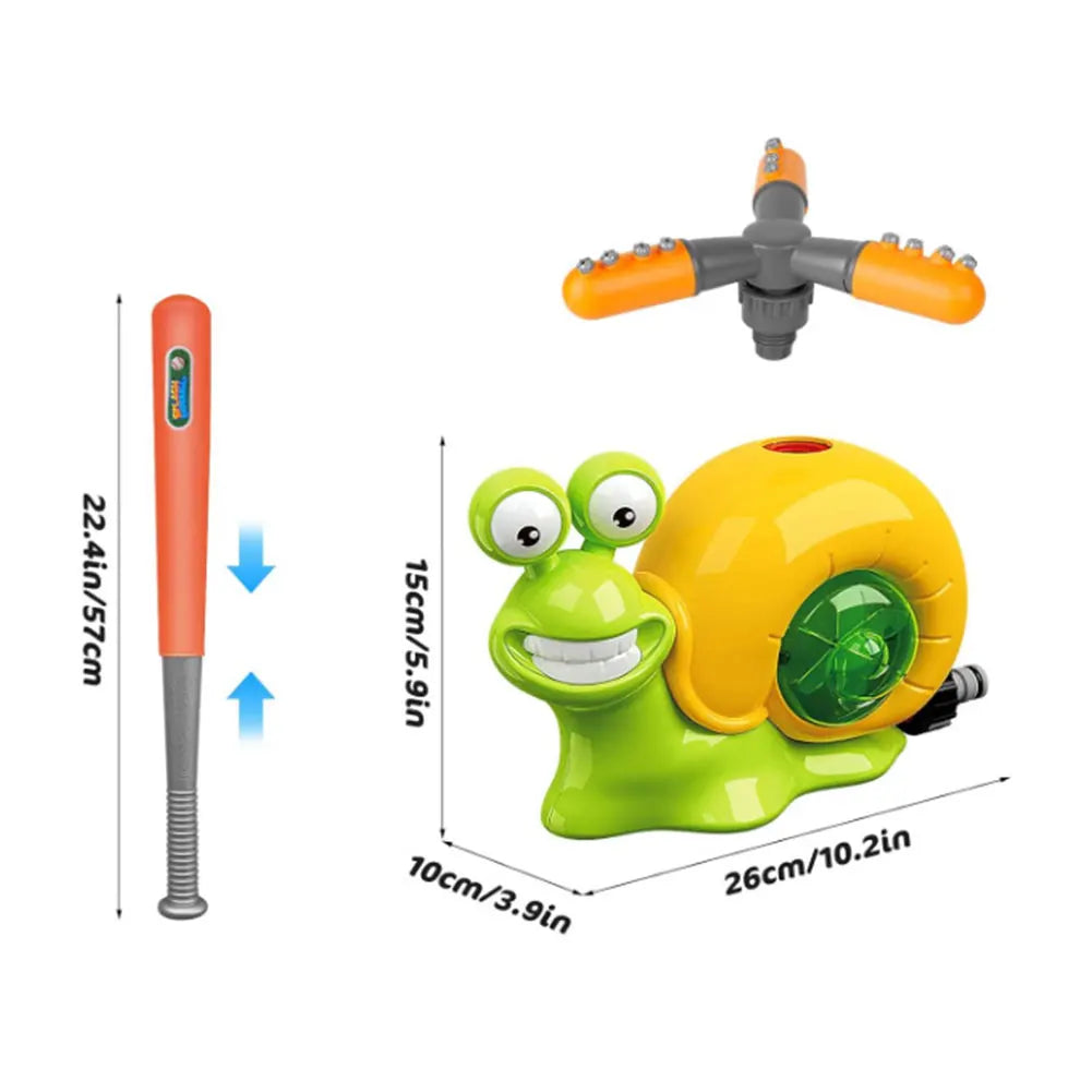 APWIKOGER Cartoon Snail Water Sprinkler Baseball Toy for Backyard Play