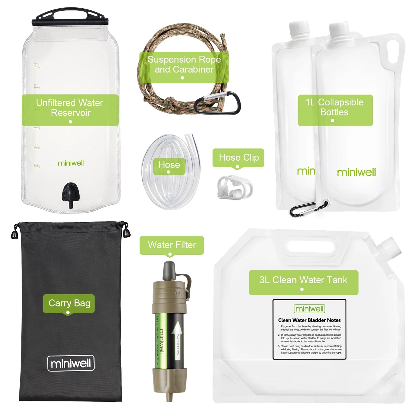 Miniwell L630 Personal Camping Water Filter Straw