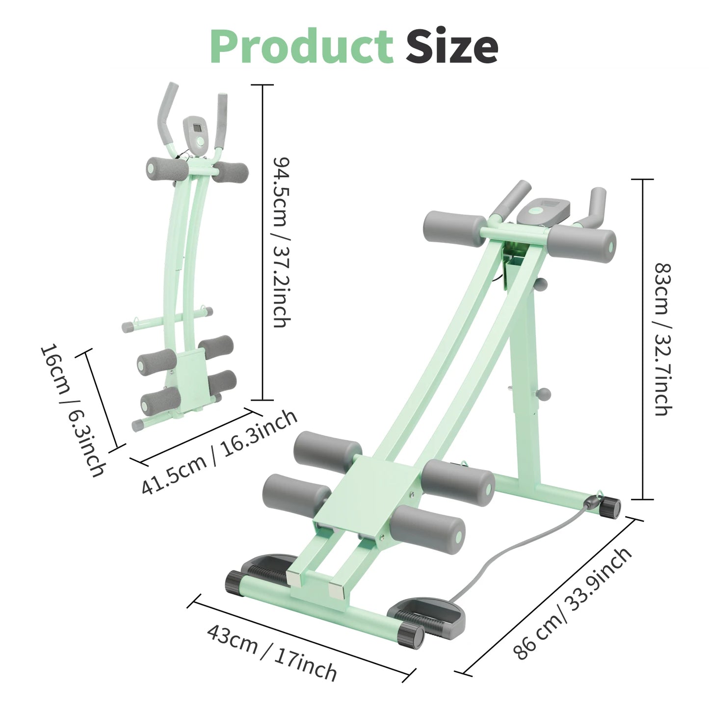Abdominal Curling Exercise Machine Adjustable Dual Track Trainer
