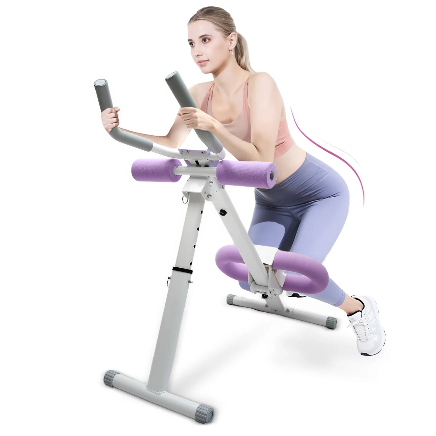 Abdominal Crunch Machine Foldable Home Gym With Resistance Bands