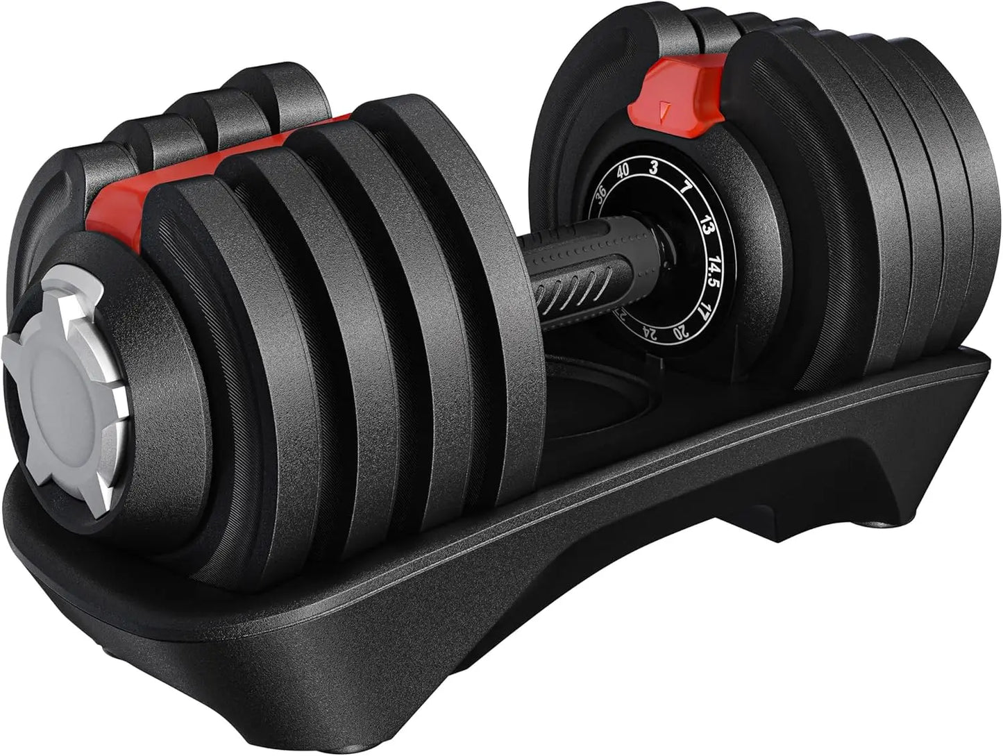 Adjustable Dumbbell Set 28-90 LBS With Anti Slip Handle Tray
