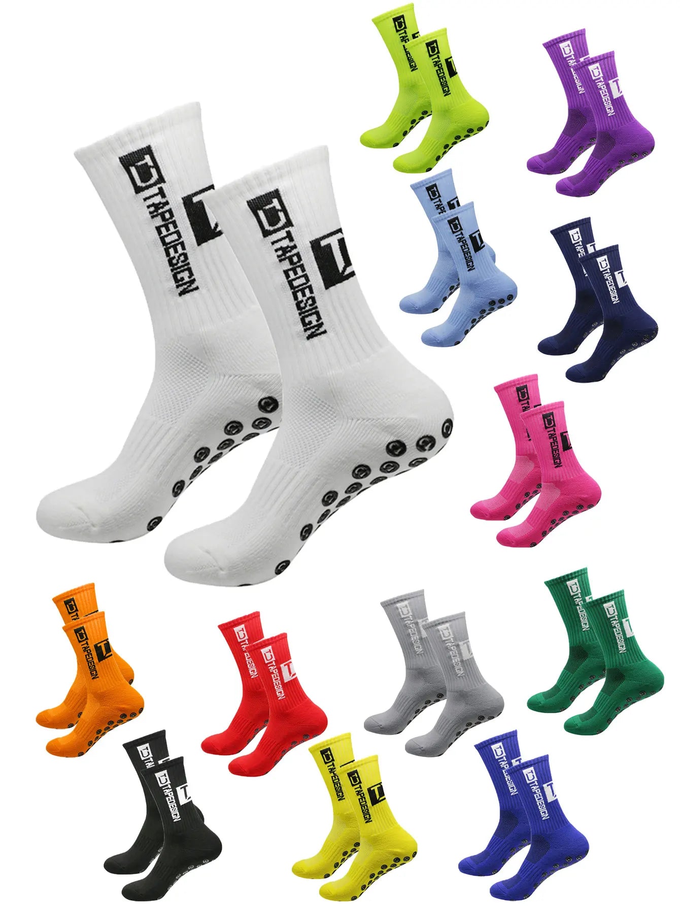 NONECN Football Socks Unisex Mid Length Anti Slip Training Socks