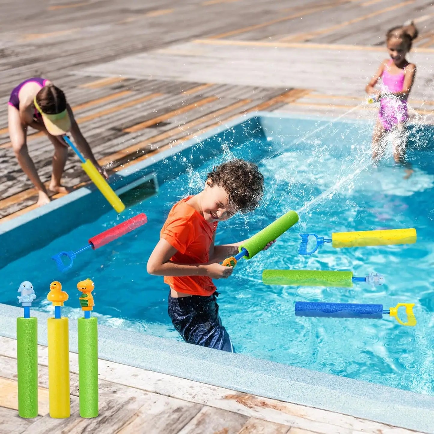 6 Pack Super Water Soaker Blaster Squirt Guns 40 Ft Range Pool Beach Summer Outdoor Toy for Kids