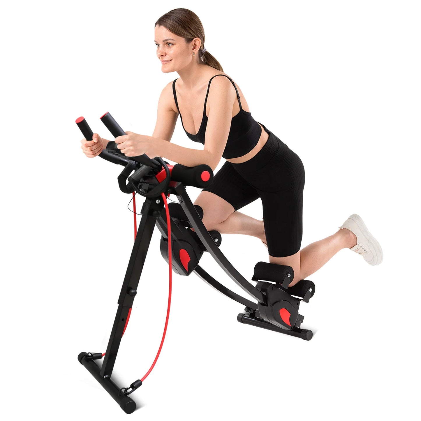 Abdominal Curling Exercise Machine Adjustable Dual Track Trainer