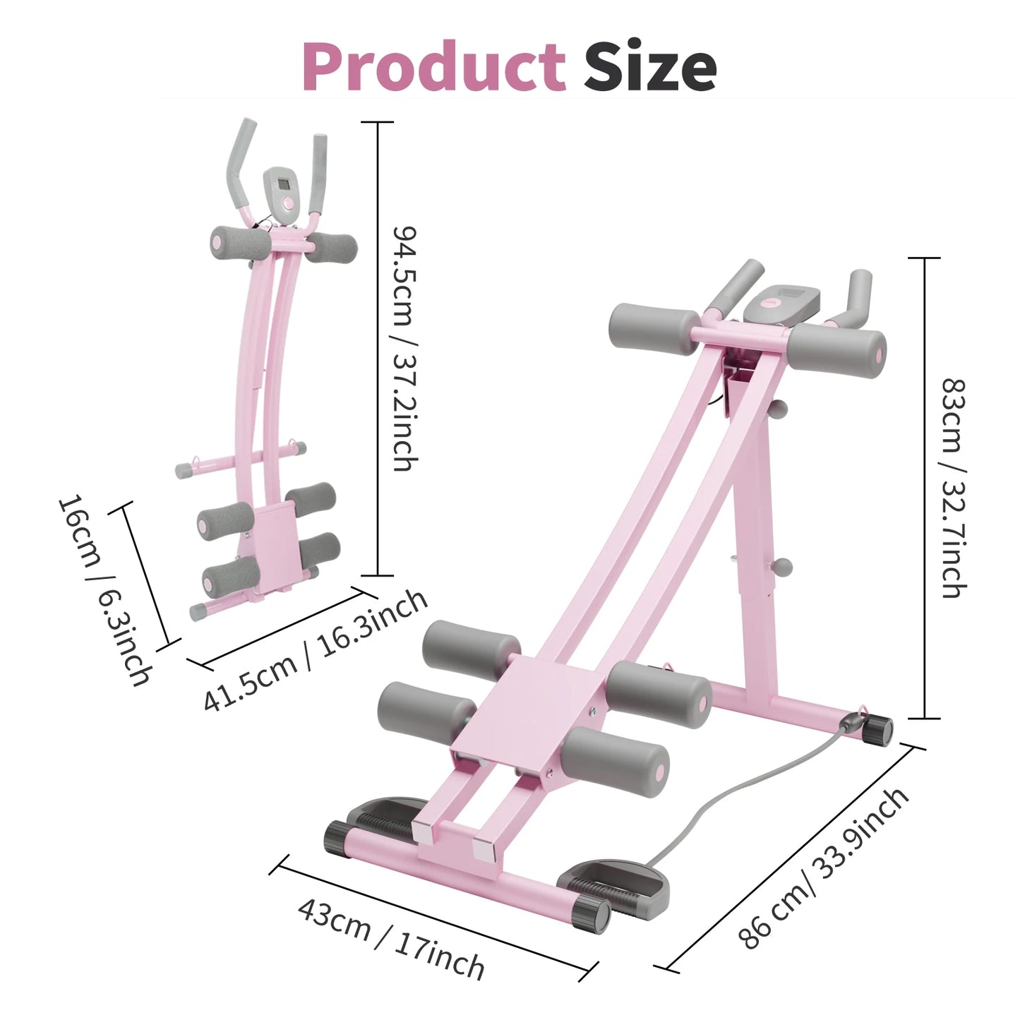 Abdominal Curling Exercise Machine Adjustable Dual Track Trainer