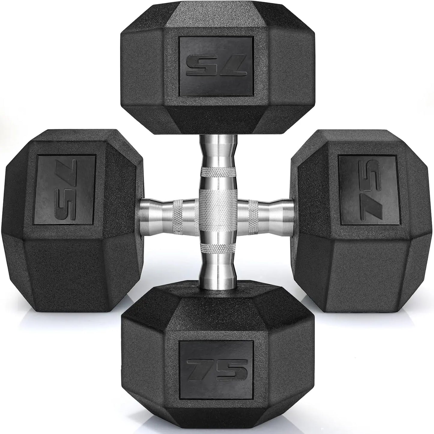 Rubber Coated Cast Iron Hex Dumbbells Set For Home Gyms