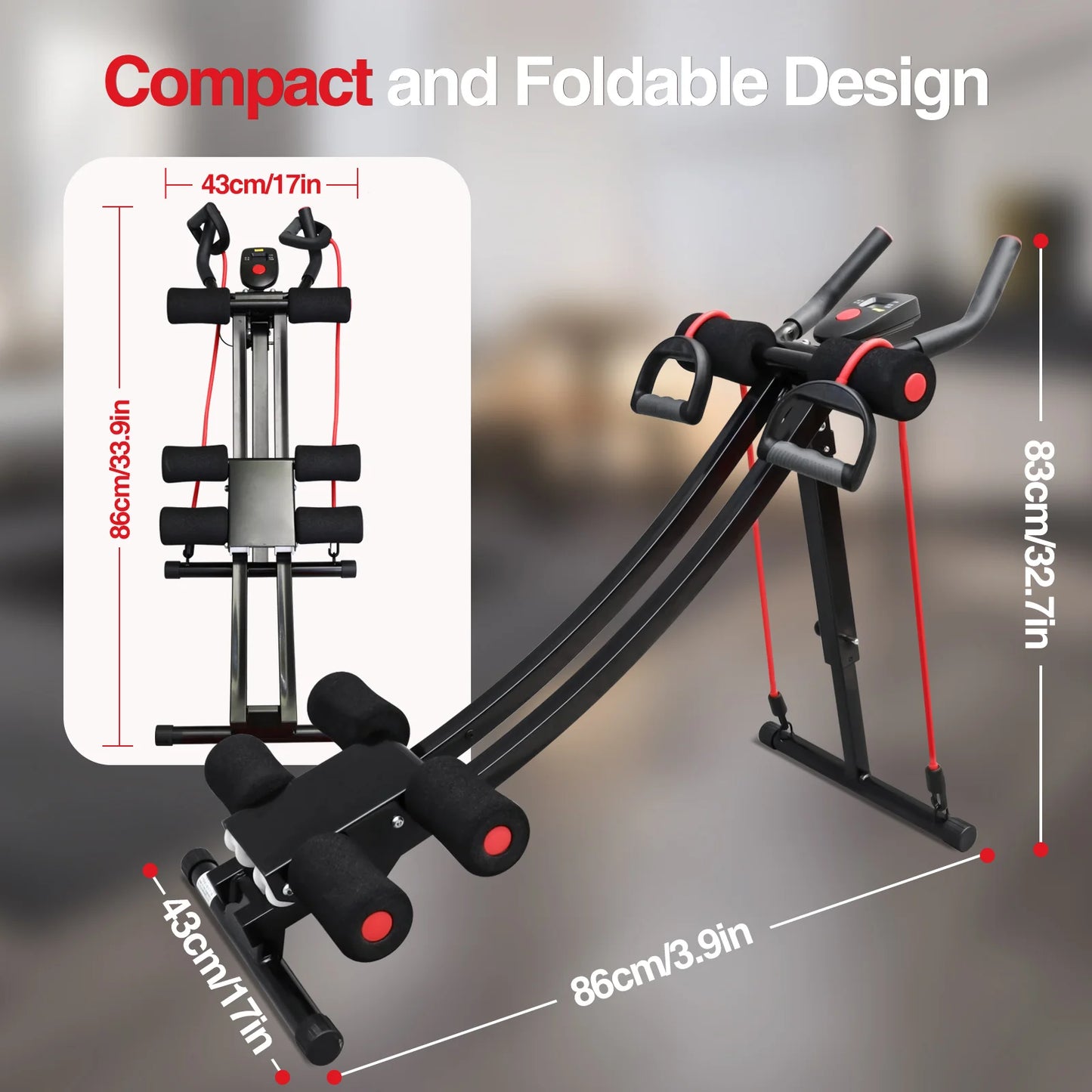 Abdominal Curling Exercise Machine Adjustable Dual Track Trainer