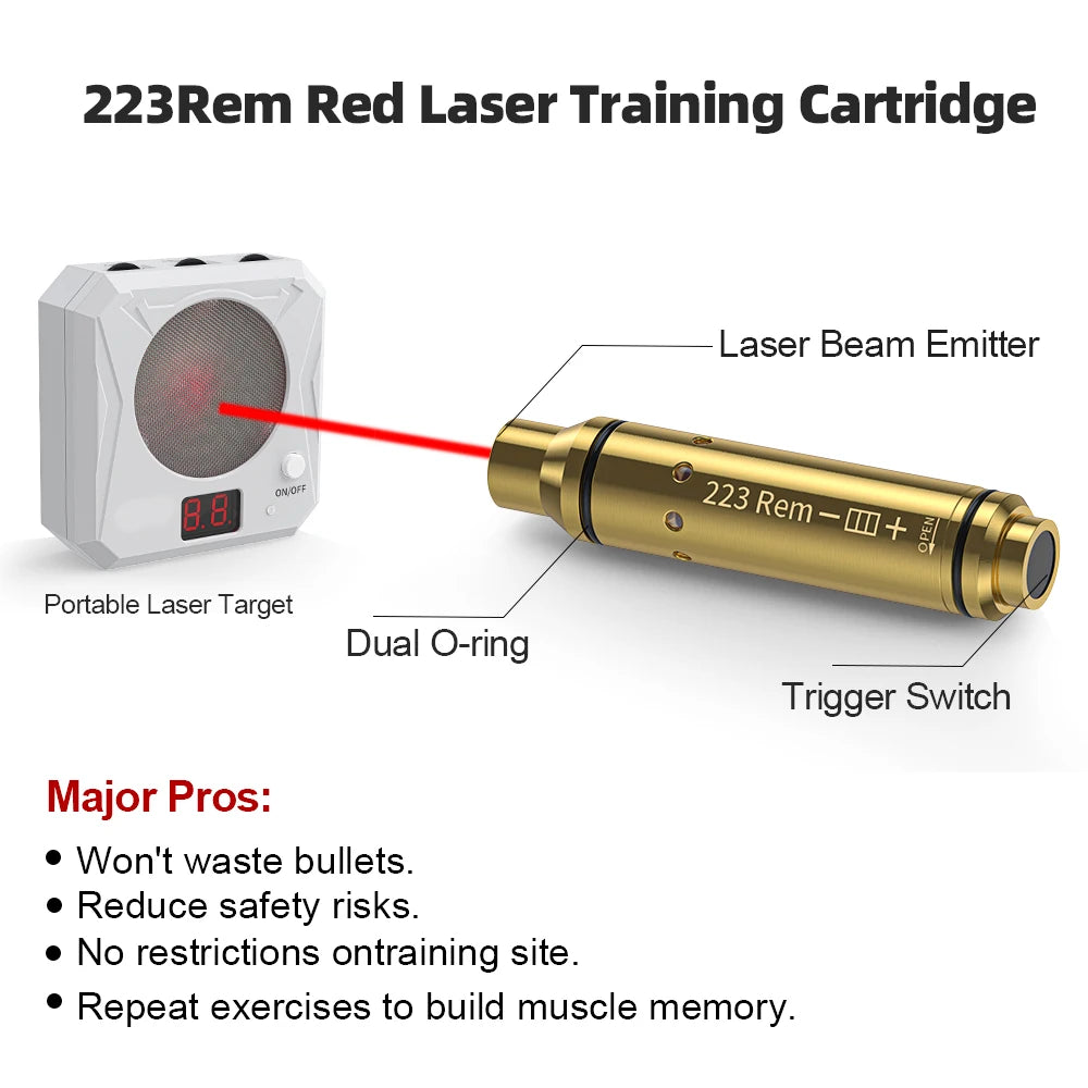 223 Laser Training Cartridge Red Dot Dry Fire Laser Trainer