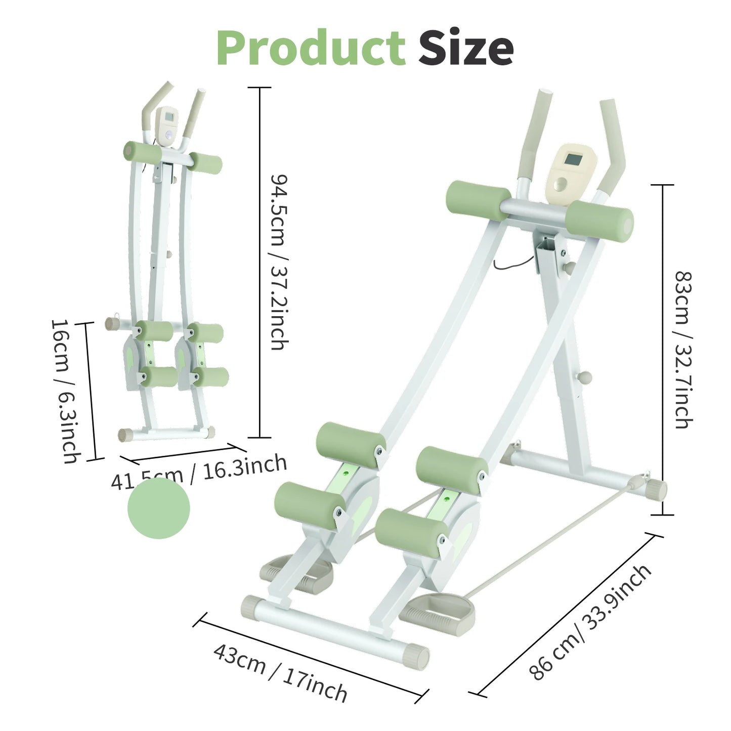 Abdominal Curling Exercise Machine Adjustable Dual Track Trainer