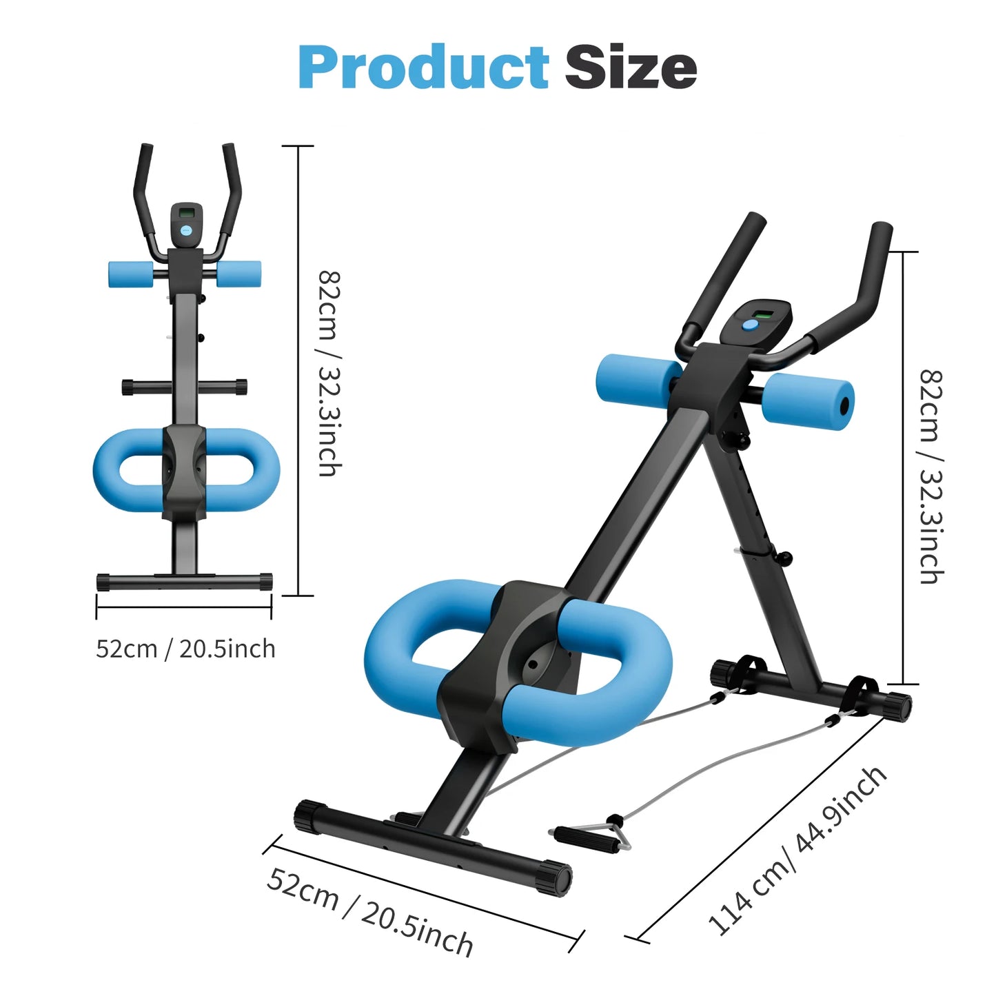 Abdominal Crunch Machine Foldable Home Gym With Resistance Bands